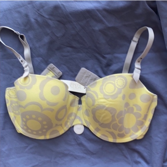 NWT LS YELO/GRY Pushup, 36D *P1016 - Picture 1 of 6